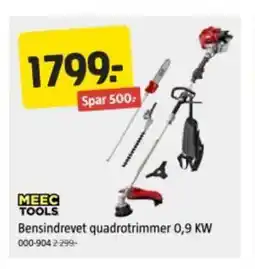 Jula MEEC TOOLS Bensindrevet quadrotrimmer 0,9 kw tilbud