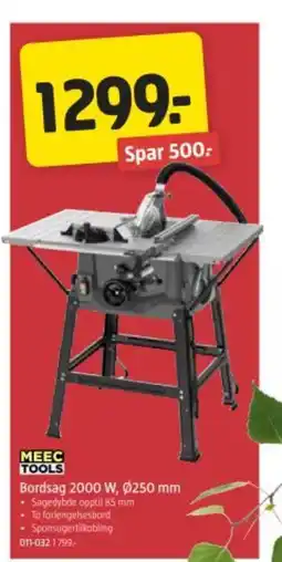Jula Bordsag 2000 w, ø250 mm tilbud