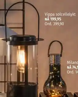 Nille Vippa solcellelykt tilbud