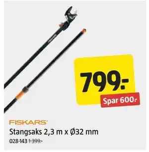 Jula Stangsaks 2,3 m x Ø32 mm tilbud