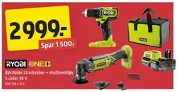 Jula Børsteløs skrutrekker + multiverktøy 5 deler 18 V tilbud