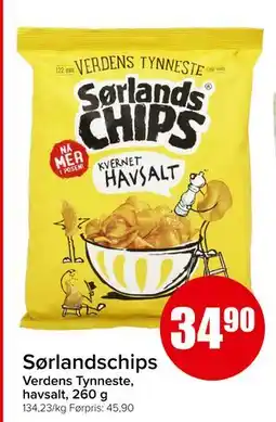 Spar Sørlandschips tilbud