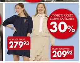 Sparkjøp UTVALGTE KJOLER, SKJØRT OG BLUSER tilbud