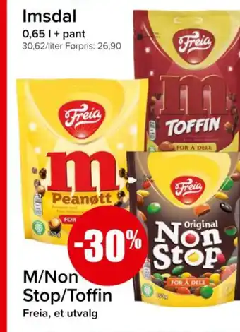 Spar M/non stop/toffin tilbud