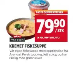 Meny Kremet fiskesuppe tilbud