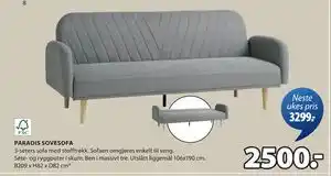 JYSK PARADIS SOVESOFA tilbud