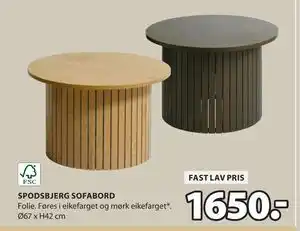 JYSK SPODSBJERG SOFABORD tilbud
