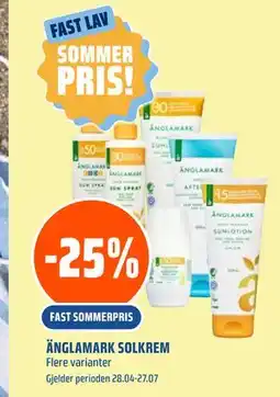 Coop Obs ÄNGLAMARK SOLKREM tilbud
