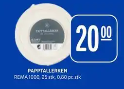 Rema 1000 PAPPTALLERKEN tilbud