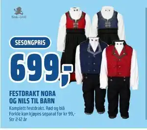 Coop Obs FESTDRAKT NORA OG NILS TIL BARN tilbud