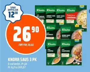Coop Obs KNORR SAUS 3 PK tilbud