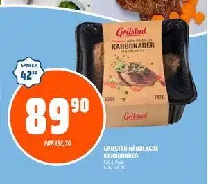 Coop Obs GRILSTAD HÅNDLAGDE KARBONADER tilbud