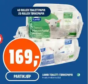 Coop Obs LAMBI TOALETT-/TØRKEPAPIR tilbud