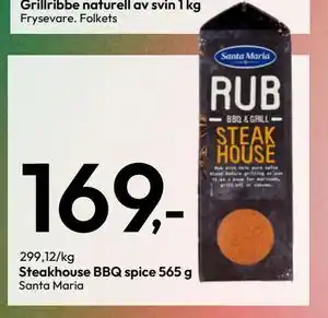 Gigaboks Steakhouse BBQ spice 565 g tilbud