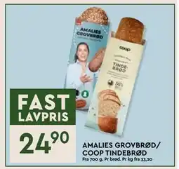 Coop Mega AMALIES GROVBRØD/ COOP TINDEBRØD tilbud