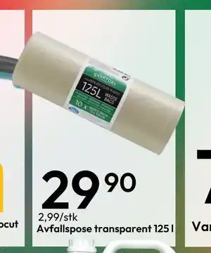 Gigaboks Avfallspose transparent 125 l tilbud
