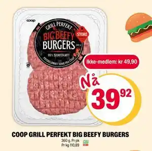 Coop Extra COOP GRILL PERFEKT BIG BEEFY BURGERS tilbud
