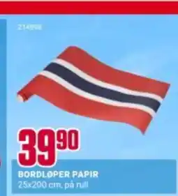 Europris BORDLOPER PAPIR tilbud