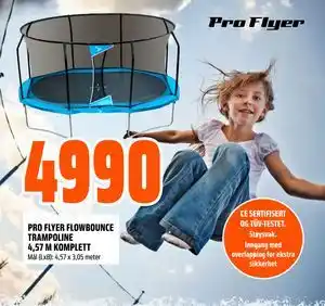 Obs Bygg PRO FLYER FLOWBOUNCE TRAMPOLINE 4,57 M KOMPLETT tilbud