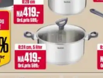 Europris Alle TEFAL stekepanner og kasseroller! tilbud