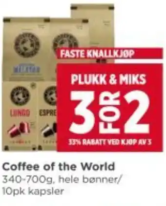 Meny Coffee of the World tilbud