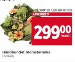 Meny Håndbundet blomstermiks tilbud