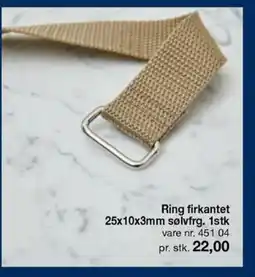 Stoff & Stil Ring firkantet 25x10x3mm sølvfrg. 1stk tilbud