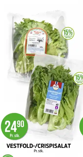 Kiwi VESTFOLD-/CRISPISALAT tilbud