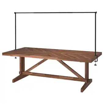 IKEA NorrmansÖ / helgeÖ Bord med dekorasjonsstang, utendørs akasie/svart, 220 cm tilbud