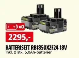 Bauhaus BATTERISETT RB1850X2F24 18V tilbud