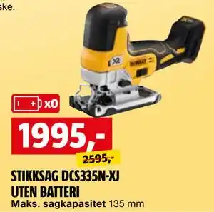 Bauhaus STIKKSAG DCS335N-XJ UTEN BATTERI tilbud