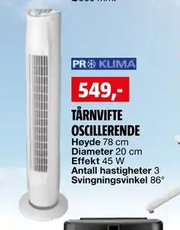 Bauhaus TÅRNVIFTE OSCILLERENDE tilbud