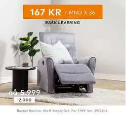 Skeidar Boston Recliner tilbud