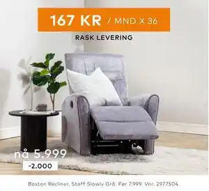 Skeidar Boston Recliner tilbud