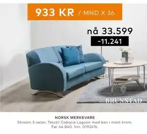 Skeidar Stream 3-seter tilbud