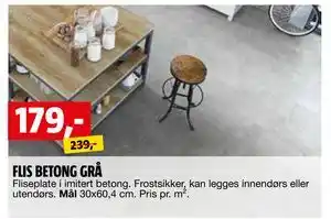 Bauhaus FLIS BETONG GRÅ tilbud