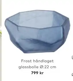 Skeidar Frost håndlaget glassbolle Ø:22 cm tilbud