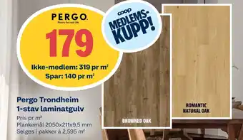 Coop Obs Pergo trondheim 1-stav laminatgulv tilbud