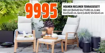 Coop Obs Holmen recliner terrassesett tilbud