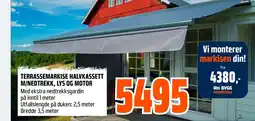 Coop Obs Terrassemarkise halvkassett m/nedtrekk, lys og motor tilbud