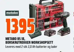 Coop Obs METABO Bs 18, borskrutrekker workshopsett tilbud