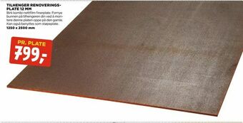jem & fix Tilhenger renoverings­ plate 12 mm tilbud