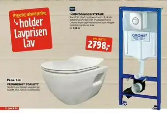 jem & fix Innbyggingssisterne + vegghengt toalett tilbud