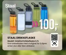 Sport Outlet STAAL DRIKKEFLASKE tilbud