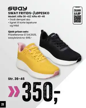 Sport Outlet SWAY FRITIDS-/LØPESKO tilbud