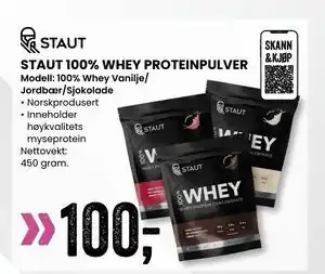 Sport Outlet STAUT 100% WHEY PROTEINPULVER tilbud