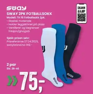 Sport Outlet SWAY 2PK FOTBALLSOKK tilbud