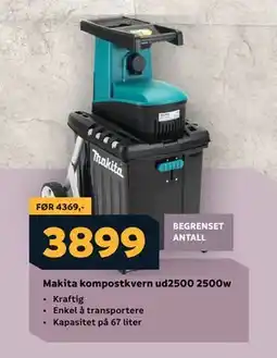 Megaflis Makita kompostkvern ud2500 2500w tilbud