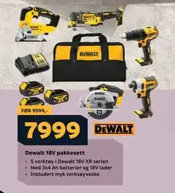 Megaflis Dewalt 18V pakkesett tilbud