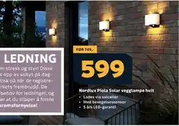 Megaflis Nordlux Piola Solar vegglampe hvit tilbud